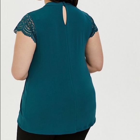Torrid Teal Studio Knit High Neck Top Size 3 - Picture 3 of 8